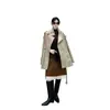 Gabardina Estilo Británico Lyocell + Algodón Adelgazante Chic Francés con Solapa para Mujer, Longitud Media con Cinturón