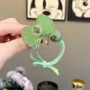 Goma para el Cabello con Lazo de Pedrería Verde, Llena de Diamantes, Goma Brillante para el Cabello, Exquisita y de Alta Gama, Femenina, Lujo Ligero, Accesorio para el Cabello para Viajes