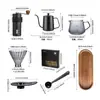 Conjunto de cafeteira de preparo manual estilo americano, conjunto de 7 peças de cafeteira de preparo manual, conjunto de cafeteira de preparo manual personalizado