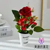 Mini Bonsái de Flor de Rosa Artificial, Flores Falsas Directamente del Fabricante, Decoraciones Creativas con Flores, Plantas Artificiales, Plantas en Maceta Artificiales Transfronterizas