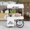 Carrito de Flores de Hierro Forjado, Carrito Promocional para Eventos al Aire Libre, Carrito Exhibidor de Cosméticos para Centro Comercial y Supermercado con Gabinetes, Carrito de Puesto Móvil