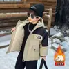 Ropa de Invierno para Niños Ropa Trendy Genial Estilo Callejero Chaqueta de Algodón con Felpa Ropa para Bebé Niño Invierno Engrosada Cálida Ropa de Algodón Ropa de Abrigo