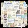 50 Adesivos Inspiradores de Texto de Celebridades, Frases de Texto, Cadernos, Copos de Água, Adesivos Decorativos de Grafite à Prova d'Água