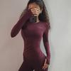 Camiseta Esportiva de Manga Longa Absorvente de Suor e Respirável para Mulheres Visual Emagrecedor Fitness Secagem Rápida Treino Corrida Roupas de Fitness Roupas de Yoga Novo