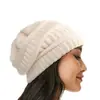 Europa y Estados Unidos transfronterizos cálido suave elástico gorro de punto sin pompón calavera adulto gorro de esquí sin forro gorro de pelo gorro de anillo