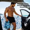 Toalha de praia magnética transfronteiriça, toalha de banho de secagem rápida, capa de assento de carro de uso duplo, tapete de praia floral tropical azul fresco