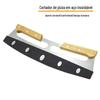 Comércio Exterior Mais Vendido Aço Inoxidável Cortador de Pizza Comercial Panificação Dupla Alça Pedra de Pizza Faca Nougat Ferramenta