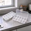 Caja de Almacenamiento de Plástico Transparente de 10 Compartimentos Fijos, Caja Organizadora de Herramientas de Hardware Multicompartimentos Anti-Cuerda, Caja Rectangular de PP para Piezas de Repuesto