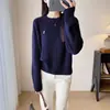 Suéter de punto trenzado de tres cabos con cuello redondo para mujer, prenda base para otoño e invierno, tejido grueso, elegante, holgado, versátil
