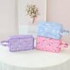 Bolsa de Maquiagem Portátil Estampada Coração de Menina Merlot Bolsa de Higiene Pessoal Grande Capacidade para Viagem de Negócios de Menina Estojo de Lápis Fofo para Estudante