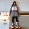 Casaco Infantil Feminino Outono 2025 Novo Elegante Casual Jaqueta Longa Infantil Primavera e Outono Casaco Trench da Moda para Crianças Mais Velhas