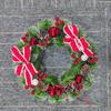 Nueva Mini Corona de Navidad de 30 cm Amazon Transfronteriza Decoración Colgante de Puerta Navideña Hecha a Mano con Mini Agujas de Pino