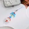 Novo pingente de chaveiro de celular colorido criativo com laço, coração e estrela, requintado para meninas, adequado para pendurar em mochilas