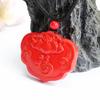 Colar com Pingente de Cinnabar Vermelho de Guan Yu Lótus Ruyi Pingente da Fortuna Entrega Direta da Fábrica S3010602