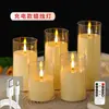 Copo Acrílico com Balanço Simulador Controlado por Controle Remoto Recarregável, Vela Eletrônica LED de Cera para Decoração de Casamento, Festa, Concerto