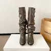 Botas Apilables Doble Uso Desmontables para Otoño/Invierno 2026 con Tacón Grueso y Suela Gruesa, Botas Largas Hasta la Rodilla, Botas de Jinete Adelgazantes Vintage