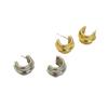 Pendientes irregulares dorados de doble tubo con diseño de nicho simple estilo Hong Kong para mujer, con personalidad diaria, a la moda, combinables con todo.