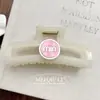 Presilha de Cabelo Quadrada Fashion Versátil Rosa e Branca com Letras de Coração Coreana Presilha de Tubarão Acessório de Cabelo Atacado para Mulheres