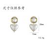 Aretes para Mujer Pin de Plata 925 Aretes de Tuerca con Cuentas Aretes de Moda Amor Frío Tendencia Nuevo Estilo Pequeños y Simples Aretes de Corazón de Durazno