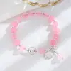 Pulseira de Cristal Rosa Natural Corpo de Gelatina Cristal Rosa de Madagascar Cor Prata 925 Sem Cor Presente Namorada