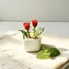 Maceta de rosa de cristal de Zibo, adorno de flor eterna de cristal, manualidad de escritorio, Día de San Valentín, Día de la Madre, Día del Maestro