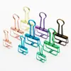 Clips para Carpetas Huecos Antióxido Electroplateados de Metal Clips para Diarios Documentos Clips Huecos Multicolor Fábrica en Stock