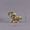 Ornamentos Auspiciosos de Elefante em Latão Puro, Objetos Antigos Estilo Antigo, Artesanato Decorativo para Desktop Pet de Chá, Pequenos Ornamentos