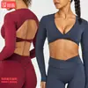 Giro Transfronterizo Ropa de Fitness de Manga Larga para Mujer Correr Deportiva Casual Camiseta de Manga Larga Elástica Top de Yoga