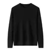 Nuevo Suéter de Punto para Hombre Otoño/Invierno 2026 100% Lana Fina Cuello Redondo, Suéter Pulóver de Lana Holgado Color Sólido
