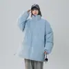 Roupas Acolchoadas de Algodão para Casal Espessadas, Novas Roupas Acolchoadas de Algodão Estilo Streetwear de Inverno, Versátil Solta Casual Espessada Roupas Pão com Gola Alta Masculina e Feminina