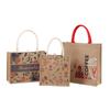 Bolsa de lino de gran capacidad, bolsa de compras de yute para almacenamiento al por mayor, bolso de mano vintage personalizado de algodón y lino, logotipo personalizado
