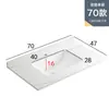 Gabinete de Baño Cerámico de Pared con Cubierta Semi-Empotrada, Lavabo Único Integrado con Placa de Roca para Lavado de Baño y Lavado de Manos