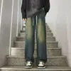 Jeans Americanos de Otoño e Invierno Transfronterizos Pantalones de Hombre Moda de Calle Marca Pantalones Anchos para Niños Pantalones Rectos Casuales Sueltos
