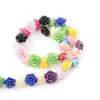Cámara de presión de polvo camelia cuentas sueltas flor tridimensional pulsera con cuentas diy accesorios de joyería hechos a mano 10 Piezas/bolsa