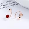 Pendientes de hilo de epoxy redondos geométricos de trébol para mujer, plata de ley 925, nicho, amor, hebilla de giro negra, joyería de tornillo