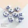 Cuentas de Aplique Jingdezhen Accesorios para Joyería DIY Agujero Grande Cuentas de Cerámica Azul y Blanca Accesorios para Pulseras de Ropa Cuentas de Porcelana Hechas a Mano