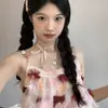 Collar con correa de cinta, gargantilla rosa con diseño de ballet francés, dulce y fresco, accesorios para el cuello