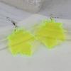 Pendientes populares de la serie de dinosaurios lindos transfronterizos AliExpress Amazon, coloridos, árbol, hoja de arce, verde, morado, gancho para la oreja, pasador para la oreja