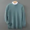 Nuevo Suéter de Lana de Cuello Redondo para Hombre, Suéter de Punto Grueso de Moda, Holgado, Talla Grande, Capa Base, Suéter Fino de Lana