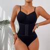 Ventas Directas de Fábrica Popular Transfronterizo Moldeador de Cintura Doble Capa Ajuste de Vientre Abotonado Abertura en la Entrepierna Prenda Moldeadora de Cuerpo de una Pieza Talla Grande Corsé Moldeador de Cuerpo