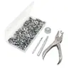 En stock, entrega rápida: 200 piezas de acero inoxidable 201 plateado, broches grandes blancos, juego de botones metálicos de cuatro partes