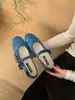Nuevos Zapatos Casuales de Punta Redonda con Correa de Tobillo de Gamuza para Mujer, Moda y Versatilidad, Zapatos Planos con Hebilla