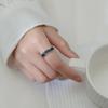 Anel Elegante de Prata S925 Nalan com Cola Borrada para Mulheres Anel de Dedo Estilo K com Linha Ondulada Assimétrica J9026