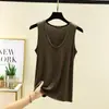 Camisola de Modal para Mujer, Ropa de Casa de Verano, Top sin Mangas, Tallas Grandes, Estilo Delgado, Top tipo Tanque de Cuello Ovalado, Top Delgado