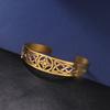 Pulsera de Acero de Titanio de Venta Caliente Europea y Americana Personalidad Moda Estilo de Familia Famosa Corte Acero Inoxidable Nudo Celta Hueco Pulsera Abierta