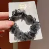 Elástico de Cabelo de Organza com Strass para Mulheres, Faixa de Cabelo de Alta Qualidade, Corda de Cabelo Luxuosa, Suave com o Cabelo, Acessório de Cabelo Popular para Meninas