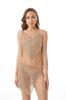 342 Explosões de Comércio Exterior Europeu e Americano Transfronteiriço Vestido Sexy Feminino com Alça de Espaguete Costas Nuas Metal Dança Noturna Bodycon
