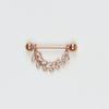 Nuevos Anillos para Pezón con Forma de Hoja y Adornos de Diamante, Joyería Popular Europea y Americana para Piercings, Tornillos para Pezón al por Mayor, Joyería para Piercings de Pecho