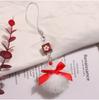 Año Nuevo creativo corazón de niña bola de pelo llavero colgante lindo cadena para teléfono móvil pareja estuche para audífonos decoración de bolso