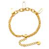 Pulseira geométrica de diamante em aço inoxidável com personalidade da moda europeia e americana, aço titânio ouro 18k zircônia pulseira de design duplo